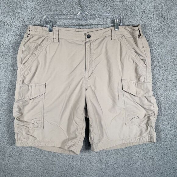 Duluth Trading Shorts Mens 42 Armachillo Nylon Cargo Pockets UPF Work Tan 11" - Picture 1 of 11